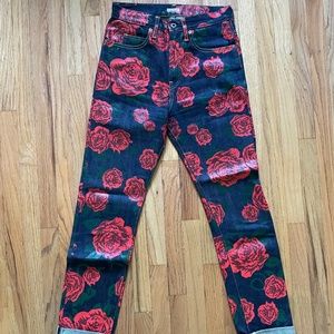 KAPITAL Rose Painted Denim Slim Jean
